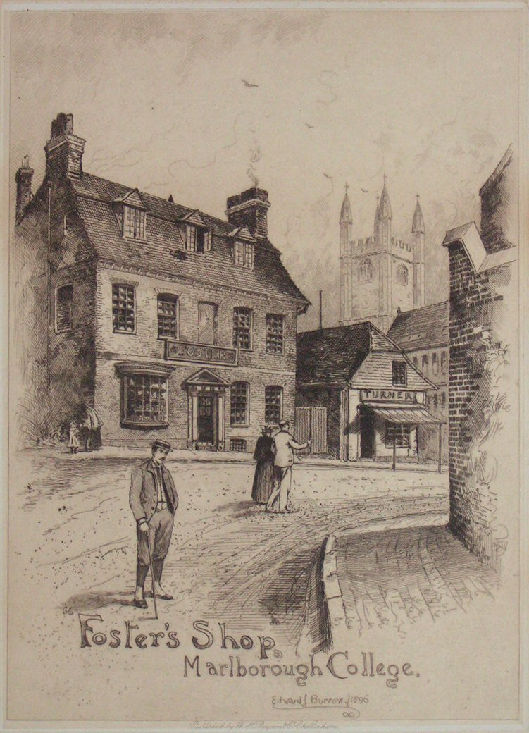 Etching - Foster's Shop, Marlborough College.